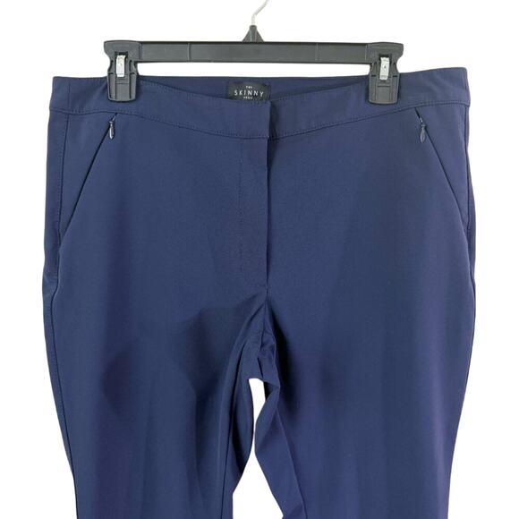 WHBM Navy Blue The Skinny Ankle Dress Pants Sz 12 Short Mid Rise Cotton Blend - Picture 3 of 9